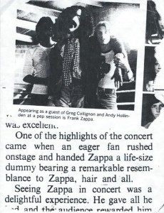 A scan of the Indiana Daily Student featuring the Zappa Dummy